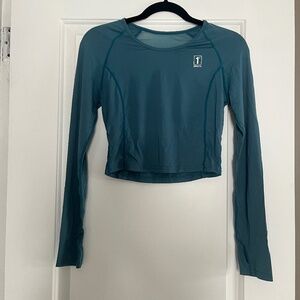 Title 1st Phorm Women’s Long Sleeve Crop Top Teal Size Small